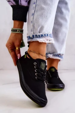 Trampki Damskie Big Star|Trampki Damskie Niskie>Big Star Shoes Lekkie Damskie Tenisówki Big Star JJ274261 Czarne