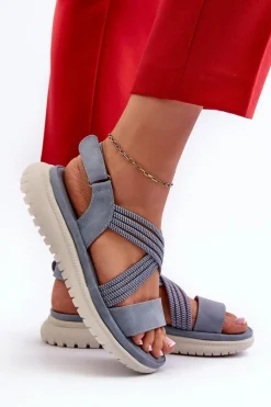 Best Lekkie Damskie Wygodne Sandały Na Rzep e Ceclea Damskie Sandały Płaskie