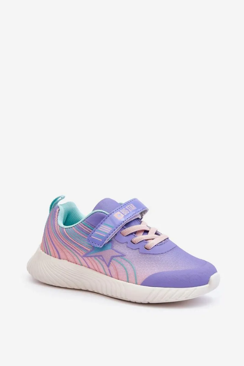 New Lekkie Dziecięce Buty Sportowe Memory Foam System Big Star LL374151 Fioletowe Dzieci Back To School