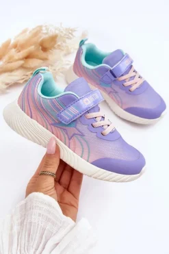 New Lekkie Dziecięce Buty Sportowe Memory Foam System Big Star LL374151 Fioletowe Dzieci Back To School