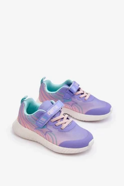 New Lekkie Dziecięce Buty Sportowe Memory Foam System Big Star LL374151 Fioletowe Dzieci Back To School