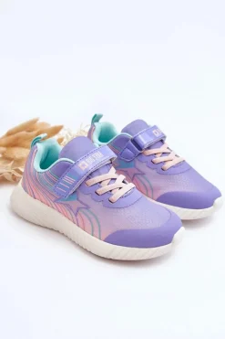New Lekkie Dziecięce Buty Sportowe Memory Foam System Big Star LL374151 Fioletowe Dzieci Back To School