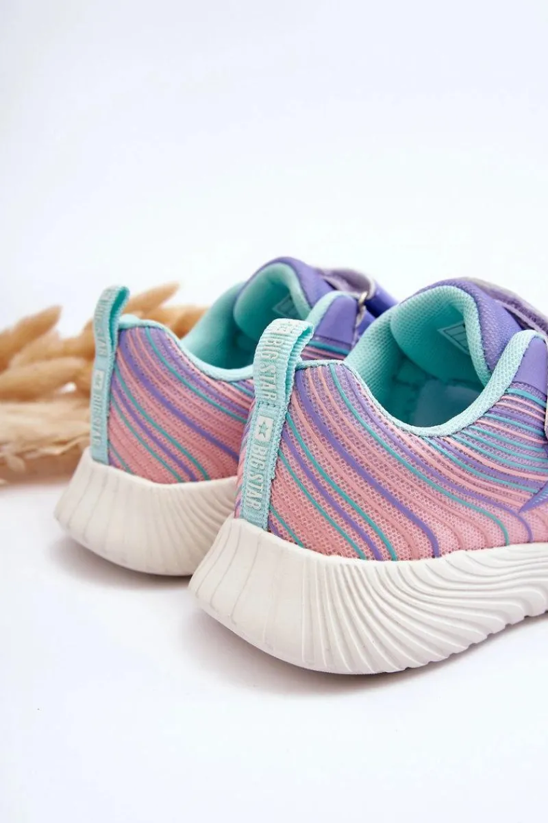 New Lekkie Dziecięce Buty Sportowe Memory Foam System Big Star LL374151 Fioletowe Dzieci Back To School