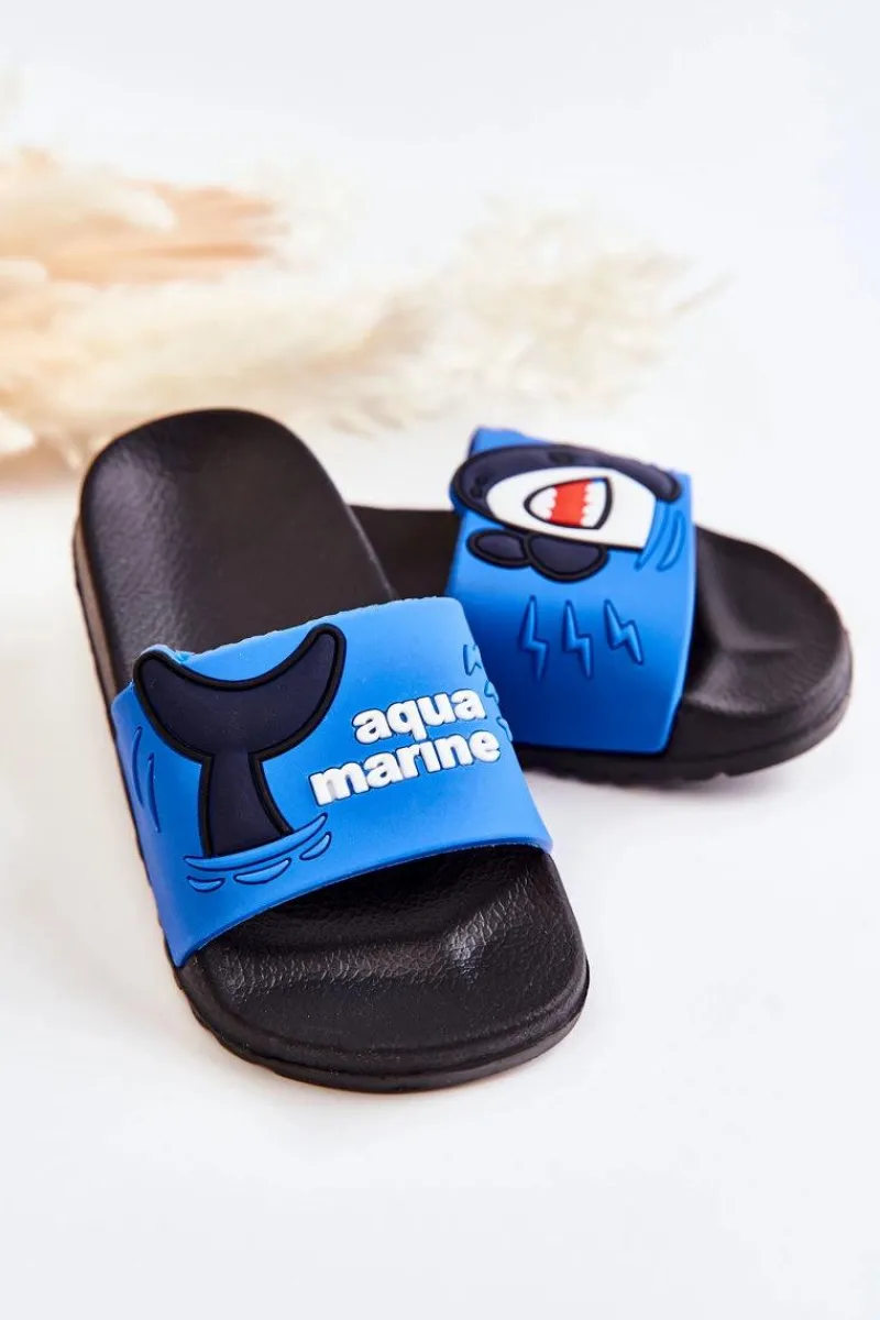 Best Boto Lekkie Dziecięce Klapki Ciemnoniebieskie Sharky