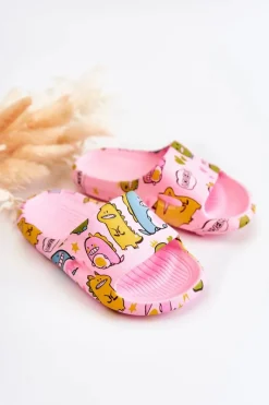 Dziewczęce>Boto Lekkie Dziecięce Klapki Dinozaury Różowe Astro
