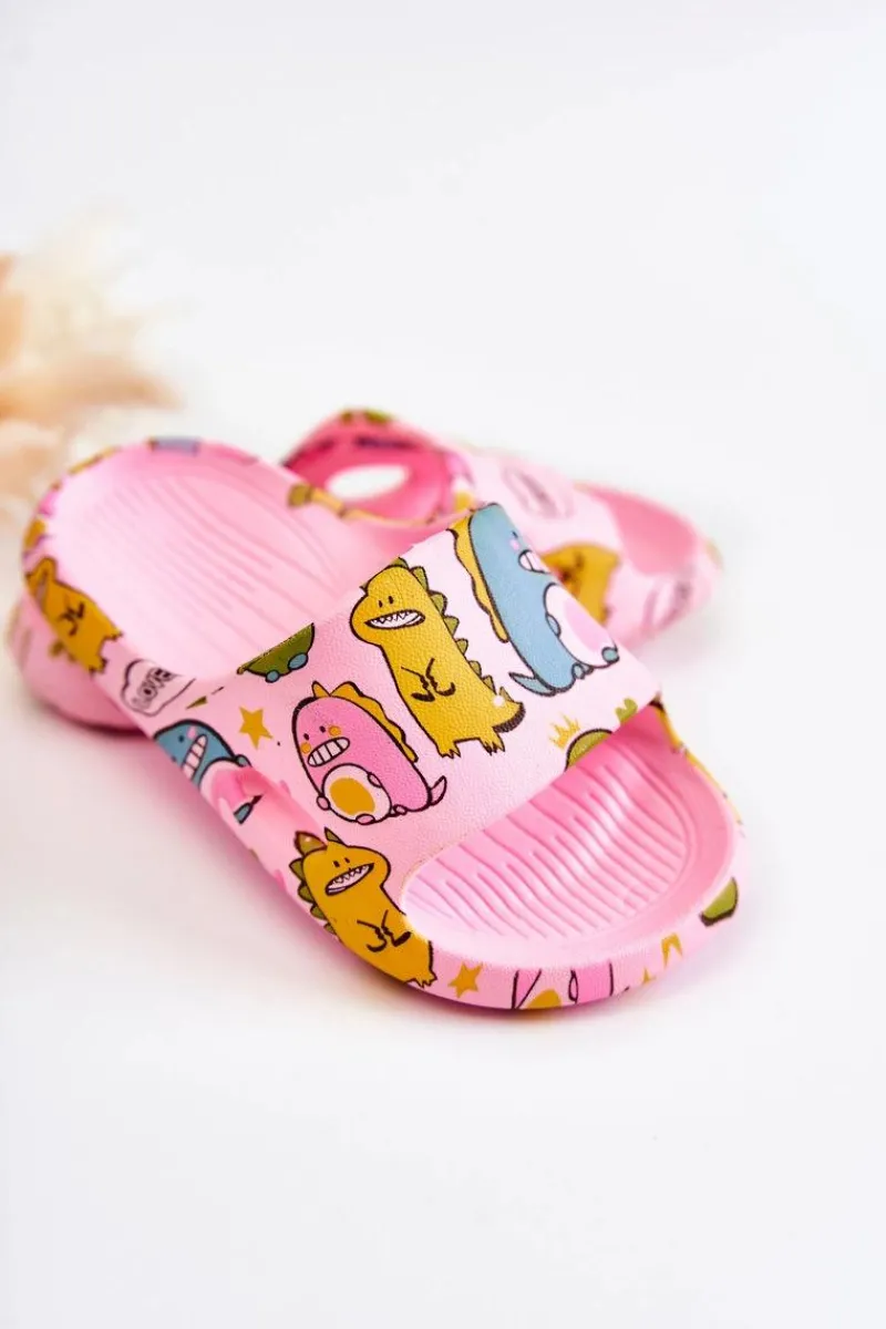 Dziewczęce>Boto Lekkie Dziecięce Klapki Dinozaury Różowe Astro