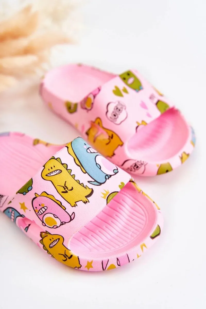 Dziewczęce>Boto Lekkie Dziecięce Klapki Dinozaury Różowe Astro