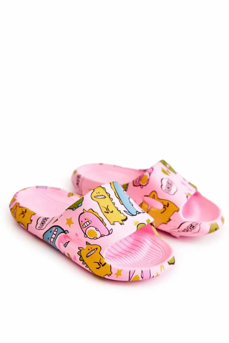 Dziewczęce>Boto Lekkie Dziecięce Klapki Dinozaury Różowe Astro