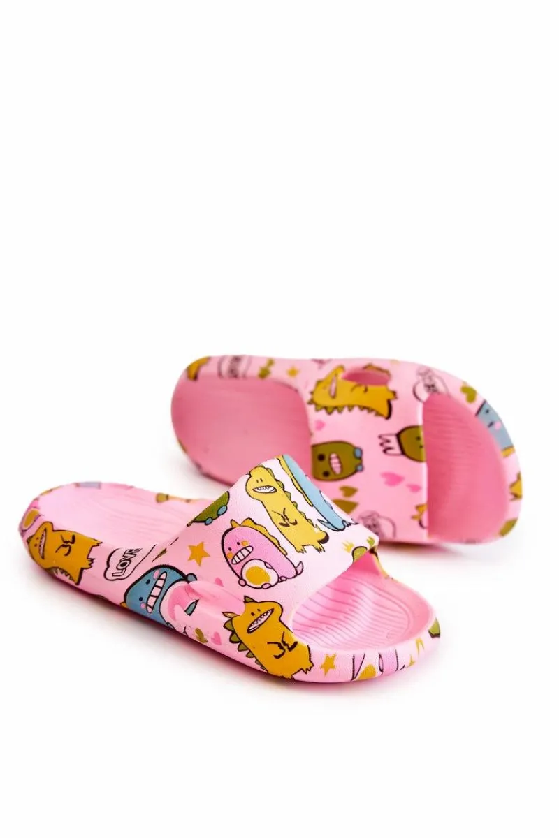 Dziewczęce>Boto Lekkie Dziecięce Klapki Dinozaury Różowe Astro