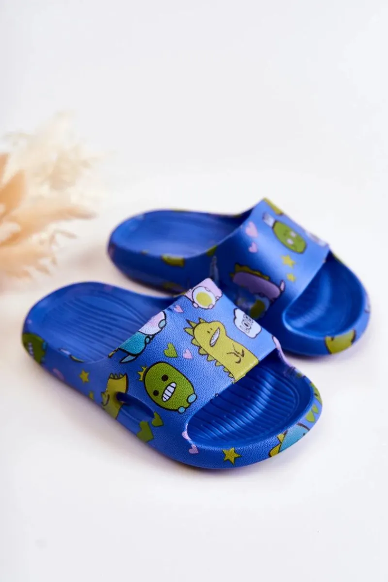 Chłopięce>Boto Lekkie Dziecięce Klapki Dinozaury Niebieskie Astro
