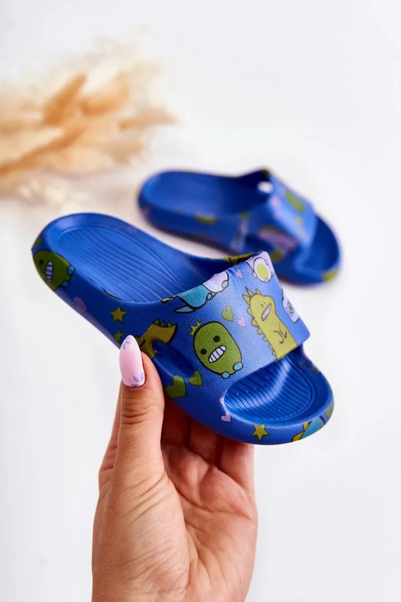 Chłopięce>Boto Lekkie Dziecięce Klapki Dinozaury Niebieskie Astro