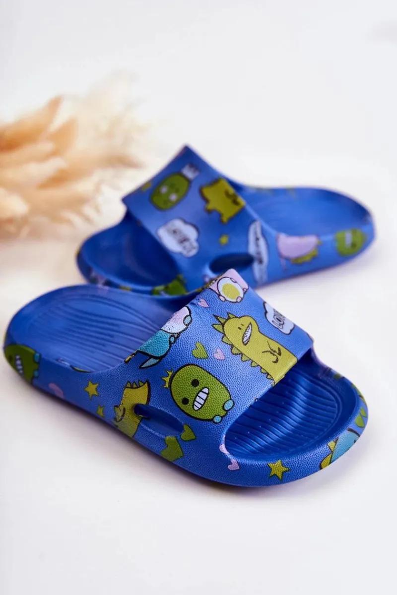 Chłopięce>Boto Lekkie Dziecięce Klapki Dinozaury Niebieskie Astro