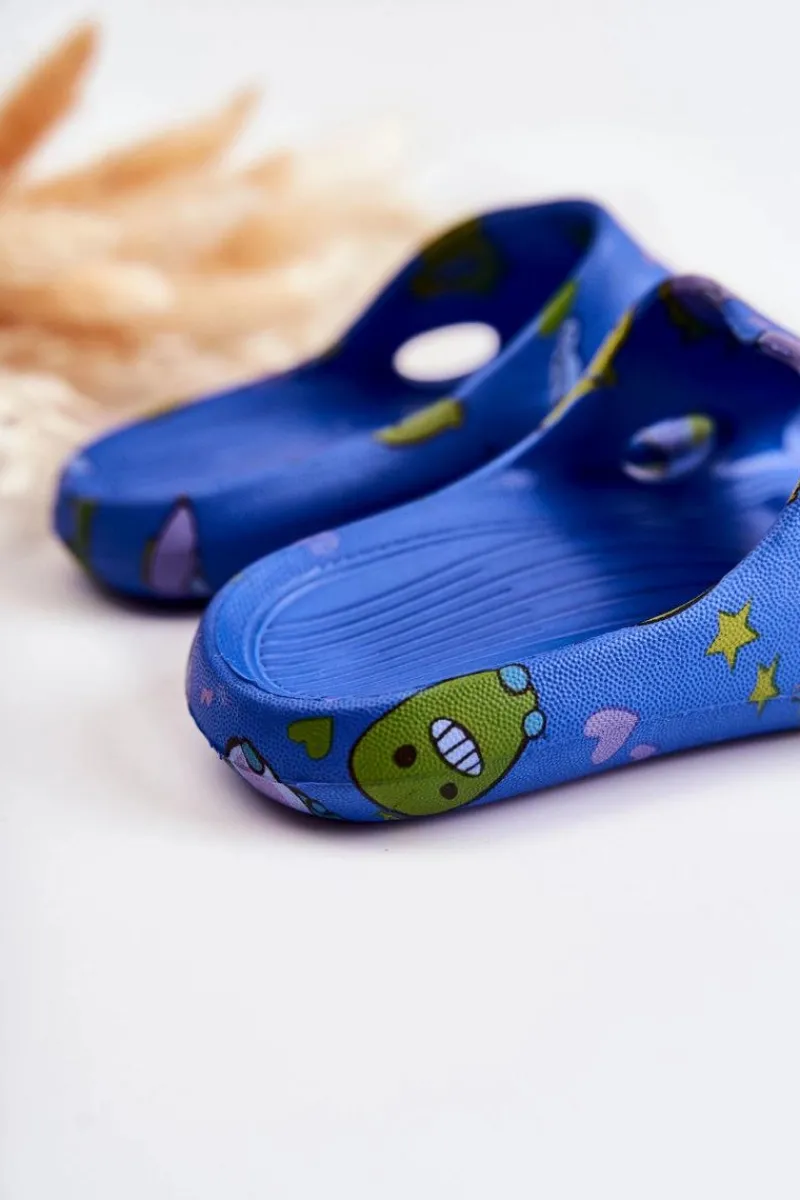 Chłopięce>Boto Lekkie Dziecięce Klapki Dinozaury Niebieskie Astro