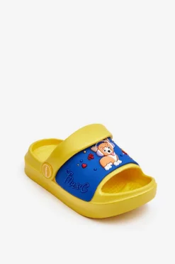 Best Lekkie Dziecięce Klapki Sandałki Z Motywem Pieska Żółte Rico Dzieci Dziewczęce|Dziewczęce