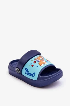 New Boto Lekkie Dziecięce Klapki Sandałki Z Motywem Pieska Granatowe Rico