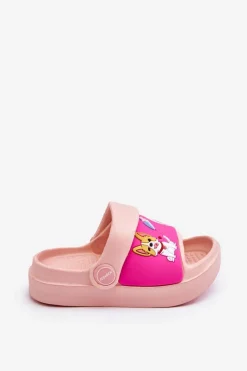 Boto Lekkie Dziecięce Klapki Sandałki Z Motywem Pieska Różowe Rico