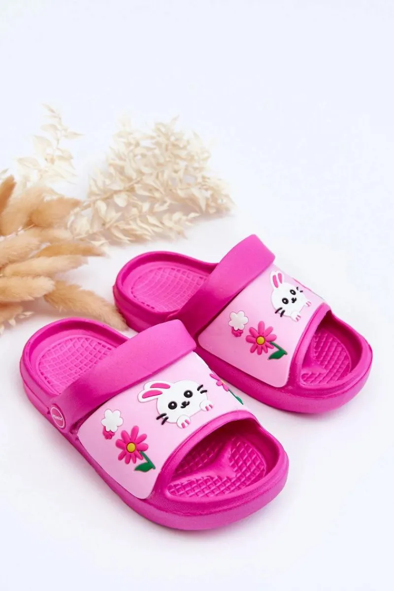 Hot Boto Lekkie Dziecięce Klapki Sandałki Z Motywem Zwierzątka Fuksja Rico