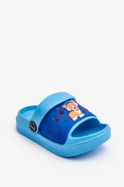 Dziewczęce|Dziewczęce>Boto Lekkie Dziecięce Klapki Sandałki Z Motywem Pieska Niebieskie Rico