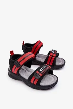 Best Lekkie Dziecięce Sandałki Na Rzepy Czerwone Brando Dzieci Chłopięce