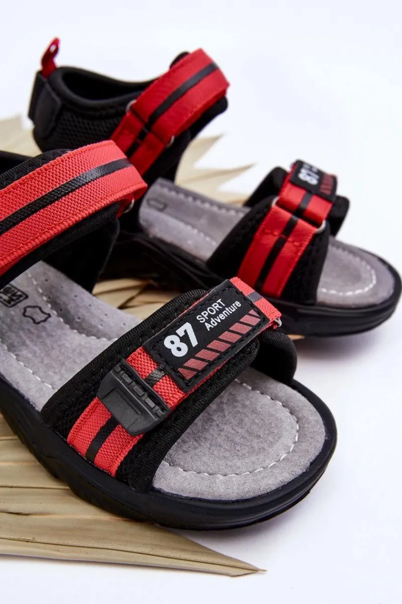 Best Lekkie Dziecięce Sandałki Na Rzepy Czerwone Brando Dzieci Chłopięce