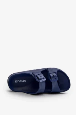 Chłopięce></noscript>Evento Lekkie Klapki Chłopięce Piankowe Z Klamrami Granatowe Adirnaca Niebieski