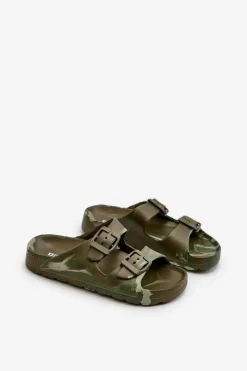 New Lekkie Klapki Chłopięce Piankowe Z Klamrami Ciemnozielone Adirnaca Dzieci Chłopięce