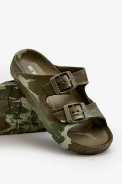 New Lekkie Klapki Chłopięce Piankowe Z Klamrami Ciemnozielone Adirnaca Dzieci Chłopięce