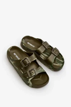 New Lekkie Klapki Chłopięce Piankowe Z Klamrami Ciemnozielone Adirnaca Dzieci Chłopięce