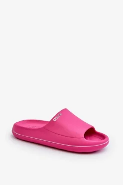 New Lekkie Klapki Damskie Big Star NN274A041 Fuksja Damskie Klapki Damskie Big Star|Klapki Basenowe