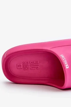 New Lekkie Klapki Damskie Big Star NN274A041 Fuksja Damskie Klapki Damskie Big Star|Klapki Basenowe