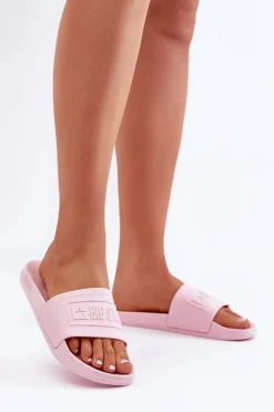 Online Lekkie Klapki Damskie Big Star OO274036 Różowe Damskie Klapki Damskie Big Star|Klapki Damskie Klasyczne