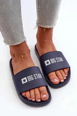 New Big Star Shoes Lekkie Klapki Damskie Big Star NN274A658 Granatowe