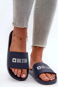 New Big Star Shoes Lekkie Klapki Damskie Big Star NN274A658 Granatowe