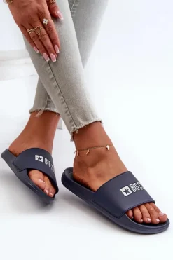 New Big Star Shoes Lekkie Klapki Damskie Big Star NN274A658 Granatowe