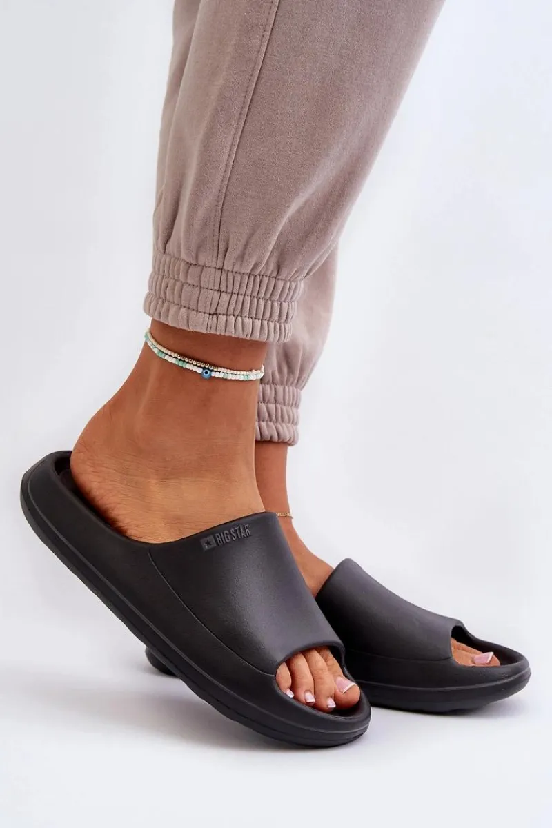 Online Big Star Shoes Lekkie Klapki Damskie Big Star NN274A042 Czarne Czarny