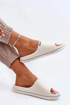 Sale Lekkie Klapki Damskie Big Star NN274A043 Białe Damskie Klapki Damskie Big Star|Klapki Basenowe