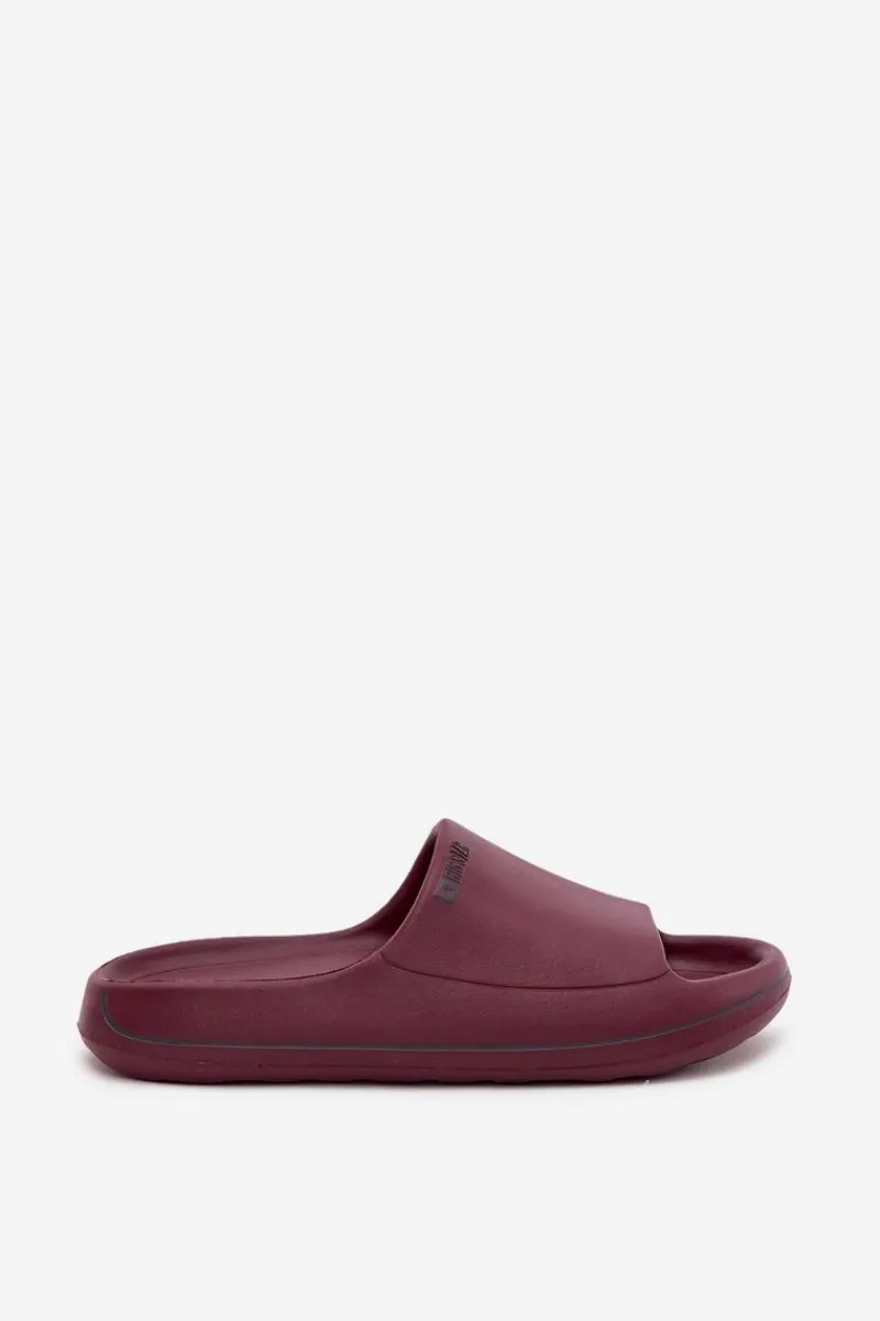 Klapki Damskie Big Star|Klapki Basenowe>Big Star Shoes Lekkie Klapki Damskie Big Star SS274422 Bordowe Czerwony