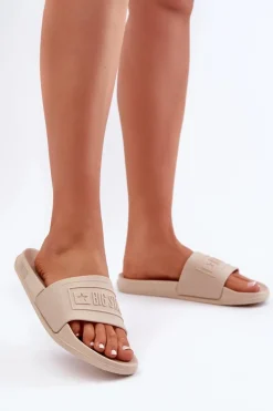 Klapki Damskie Big Star|Klapki Damskie Klasyczne>Big Star Shoes Lekkie Klapki Damskie Big Star OO274035 Beżowe Beżowy