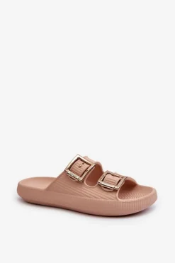 Klapki Damskie Klasyczne></noscript>ZAXY Lekkie Klapki Damskie LL285087 Beżowe Beżowy