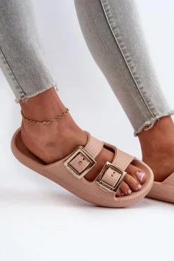 Klapki Damskie Klasyczne></noscript>ZAXY Lekkie Klapki Damskie LL285087 Beżowe Beżowy