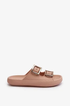 Klapki Damskie Klasyczne></noscript>ZAXY Lekkie Klapki Damskie LL285087 Beżowe Beżowy