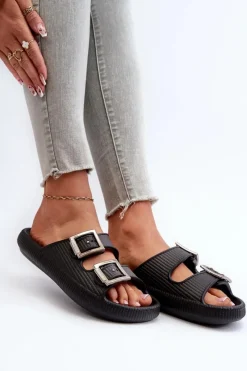 Best Lekkie Klapki Damskie LL285088 Czarne Damskie Klapki Damskie Klasyczne