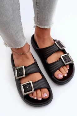 Best Lekkie Klapki Damskie LL285088 Czarne Damskie Klapki Damskie Klasyczne