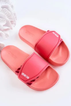 Best Big Star Shoes Lekkie Klapki Dziecięce Big Star JJ374359 Różowe
