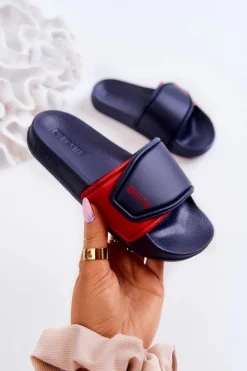 Sale Big Star Shoes Lekkie Klapki Dziecięce Big Star JJ374351 Granatowe