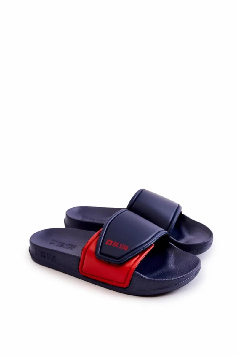 Sale Big Star Shoes Lekkie Klapki Dziecięce Big Star JJ374351 Granatowe