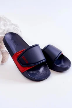 Sale Big Star Shoes Lekkie Klapki Dziecięce Big Star JJ374351 Granatowe