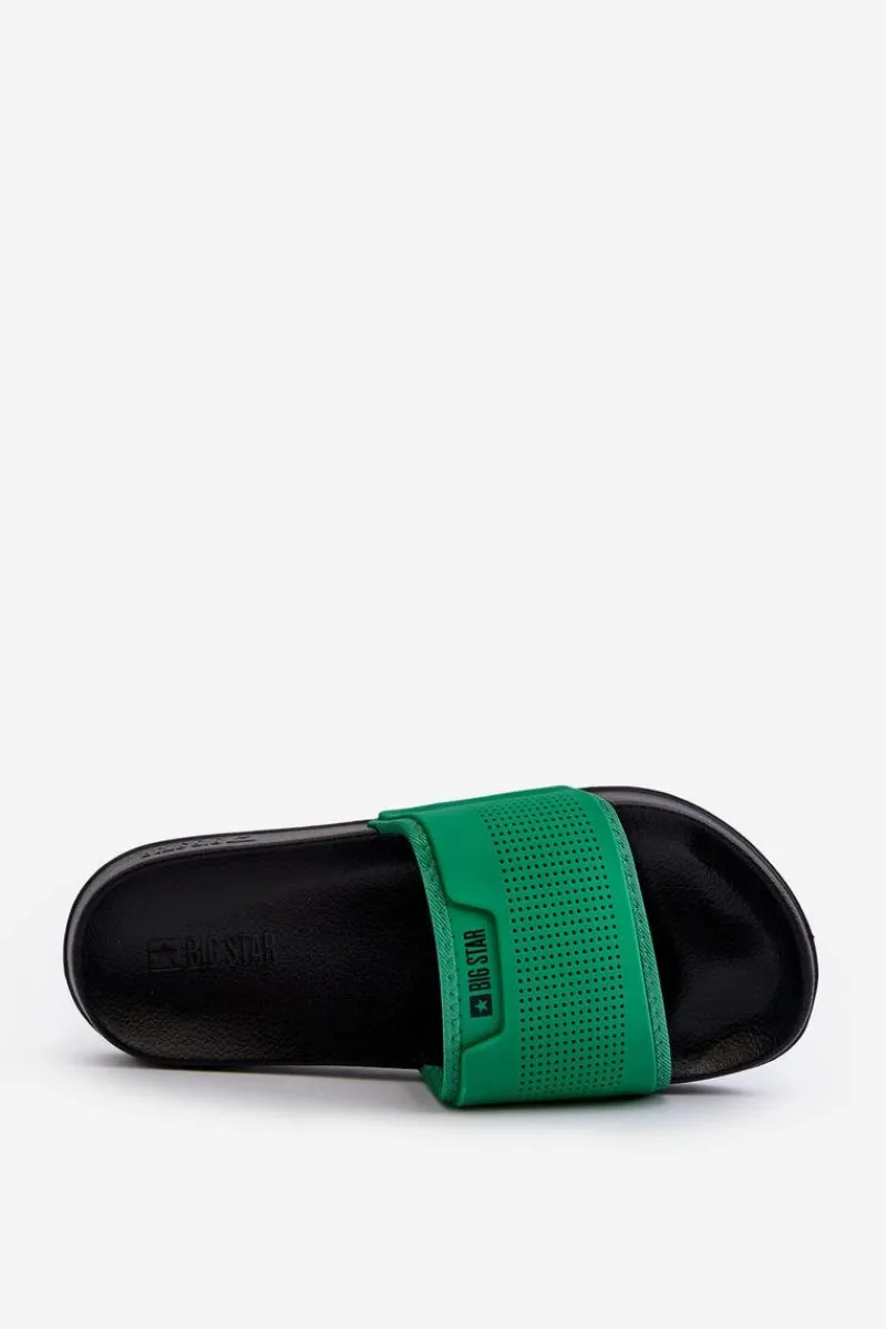 Klapki Męskie Big Star|Klapki Męskie Klasyczne>Big Star Shoes Lekkie Klapki Męskie Big Star NN174693 Zielone