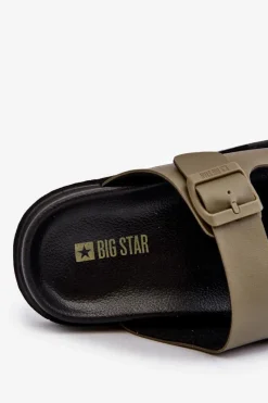 Online Lekkie Klapki Męskie Z Klamrami Big Star NN174592 Ciemnozielone Męskie Klapki Męskie Big Star|Klapki Męskie Klasyczne