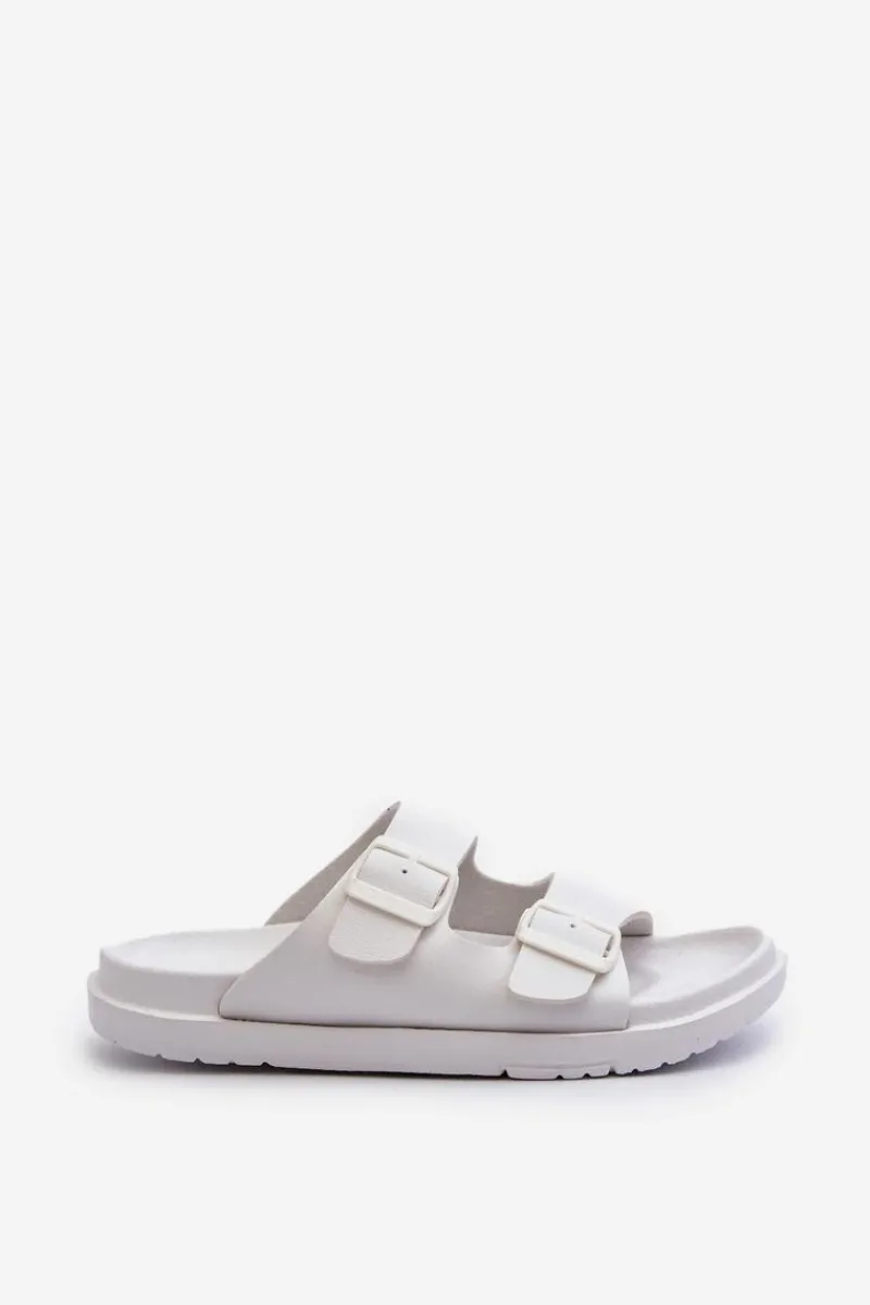 Hot Lekkie Klapki Męskie Z Klamrami Big Star NN174594 Białe Męskie Klapki Męskie Big Star|Klapki Męskie Klasyczne